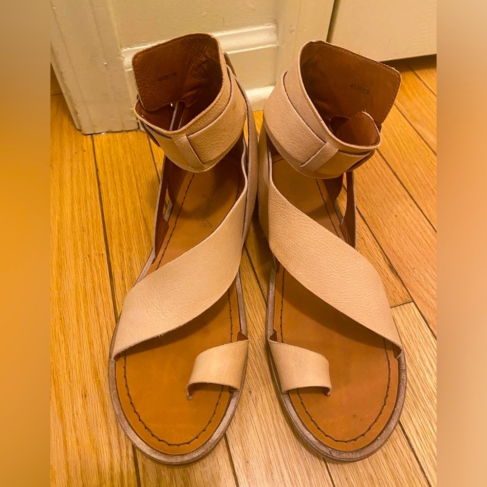 Free People Tan Vale Boot Leather Sandals Size 8.5